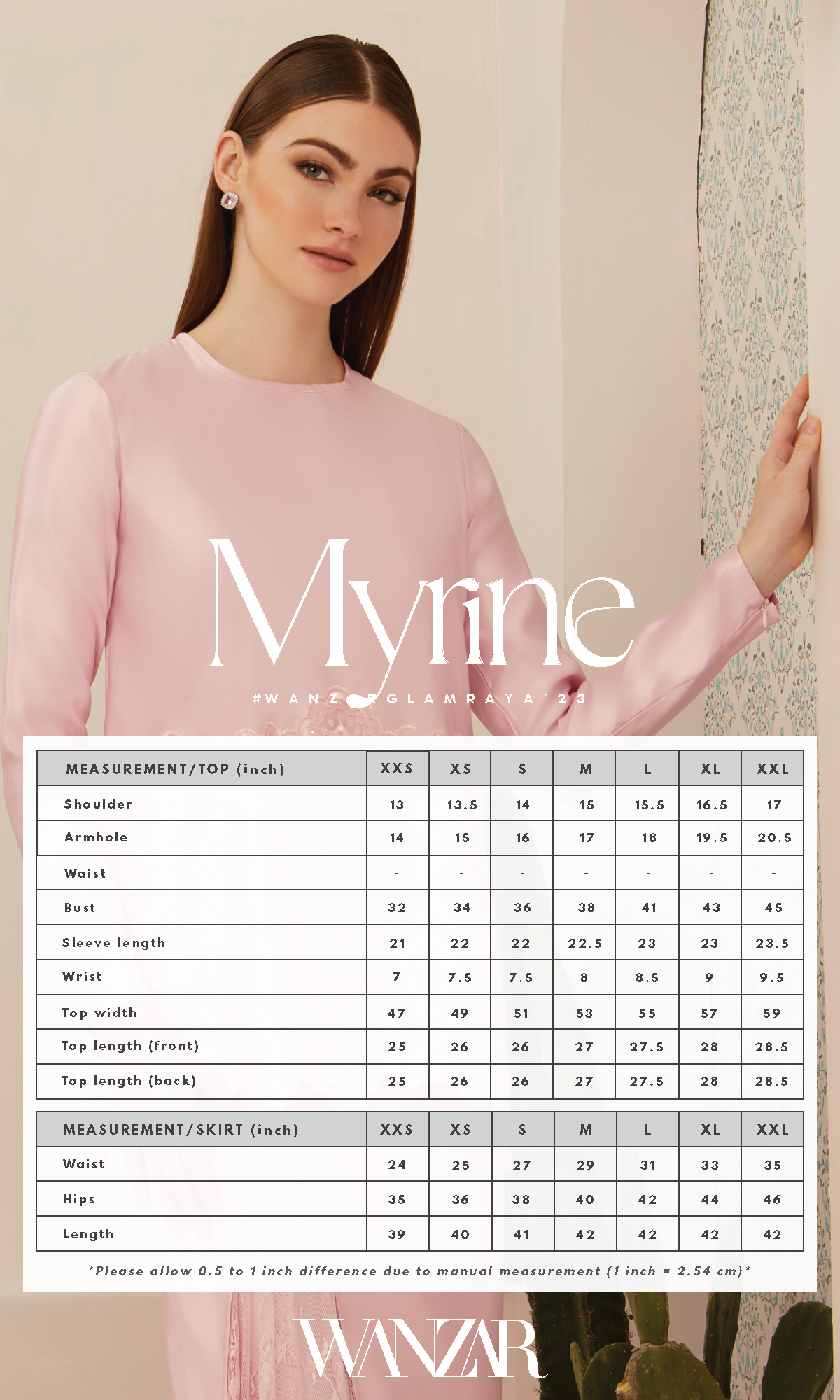 Myrine Kurung in Blush Pink